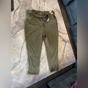 NWT Express Green Paperbag Extreme High Rise Pants 18R